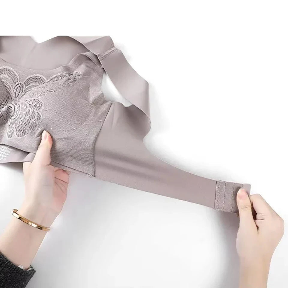 Seamless Push-Up Padded Bra with Lace Detail